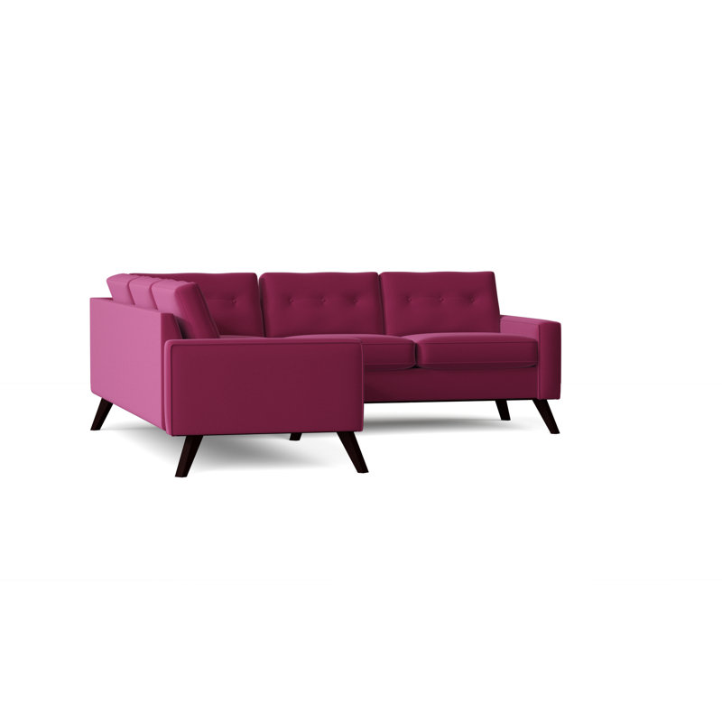 Canapé modulaire de coin en coton 96 po Amber, Accoudoir à gauche (vu de face), Rose Klein, Noir