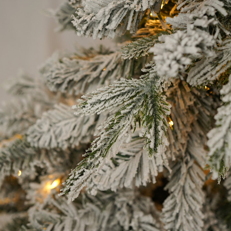 Ensemble d'arbre de Noël artificiel 4 pièces avec guirlande et 2 arbres d'entrée