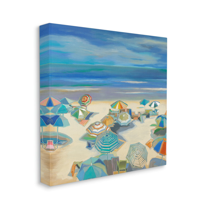 "Stupell Industries Beach Umbrellas on Shore", art mural par Liz Jardine, H 24 po x l 24 po x P 1,5 po