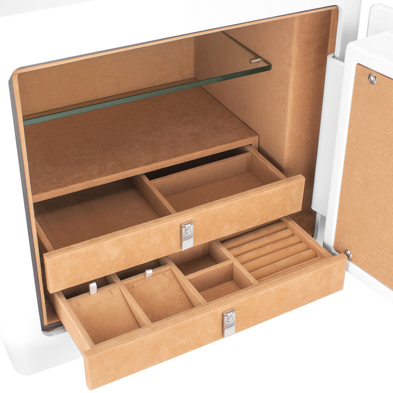 Coffre-fort blanc 1,01 pi³ - Boîte à bijoux avec système de verrouillage