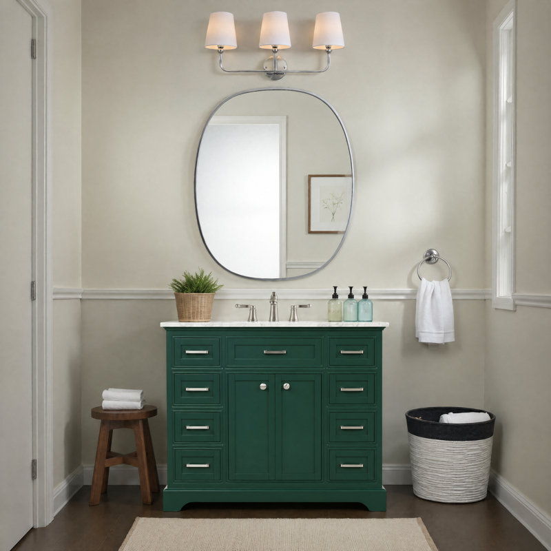 Ensemble de meuble-lavabo simple de 42 po Hermes, Vert