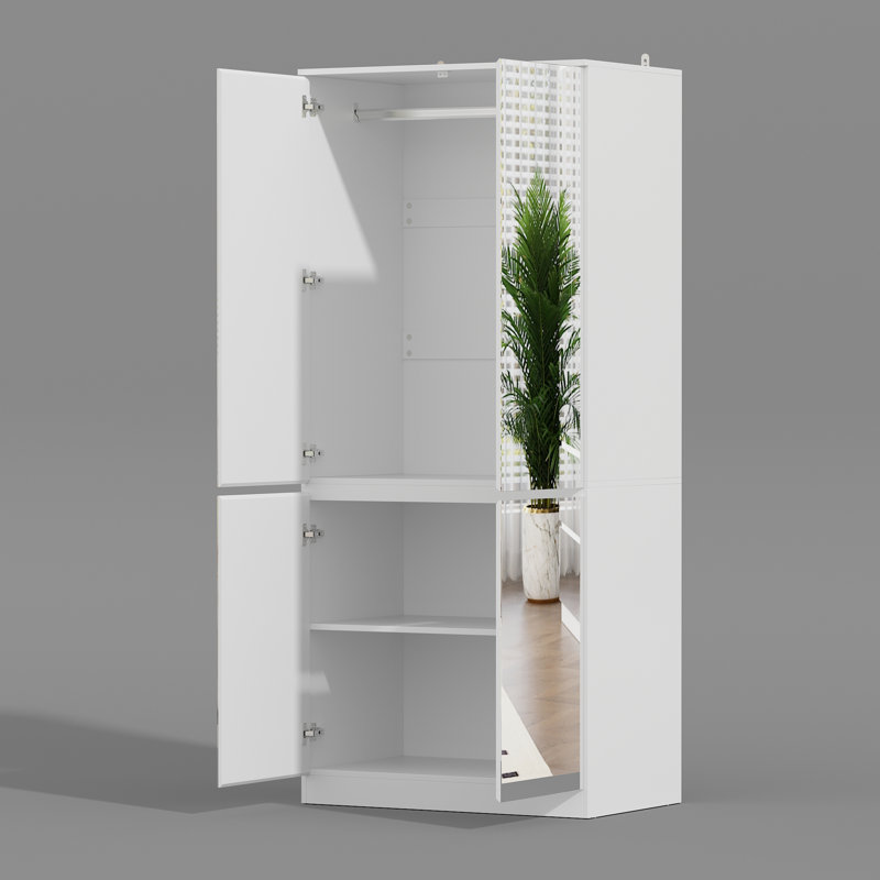 Shadrick Modern Mirrored Wardrobe With Ample Storage And Stylish Designproduct Title:Modern Entryway Cabinet With Spacious Drawers - Sleek Design