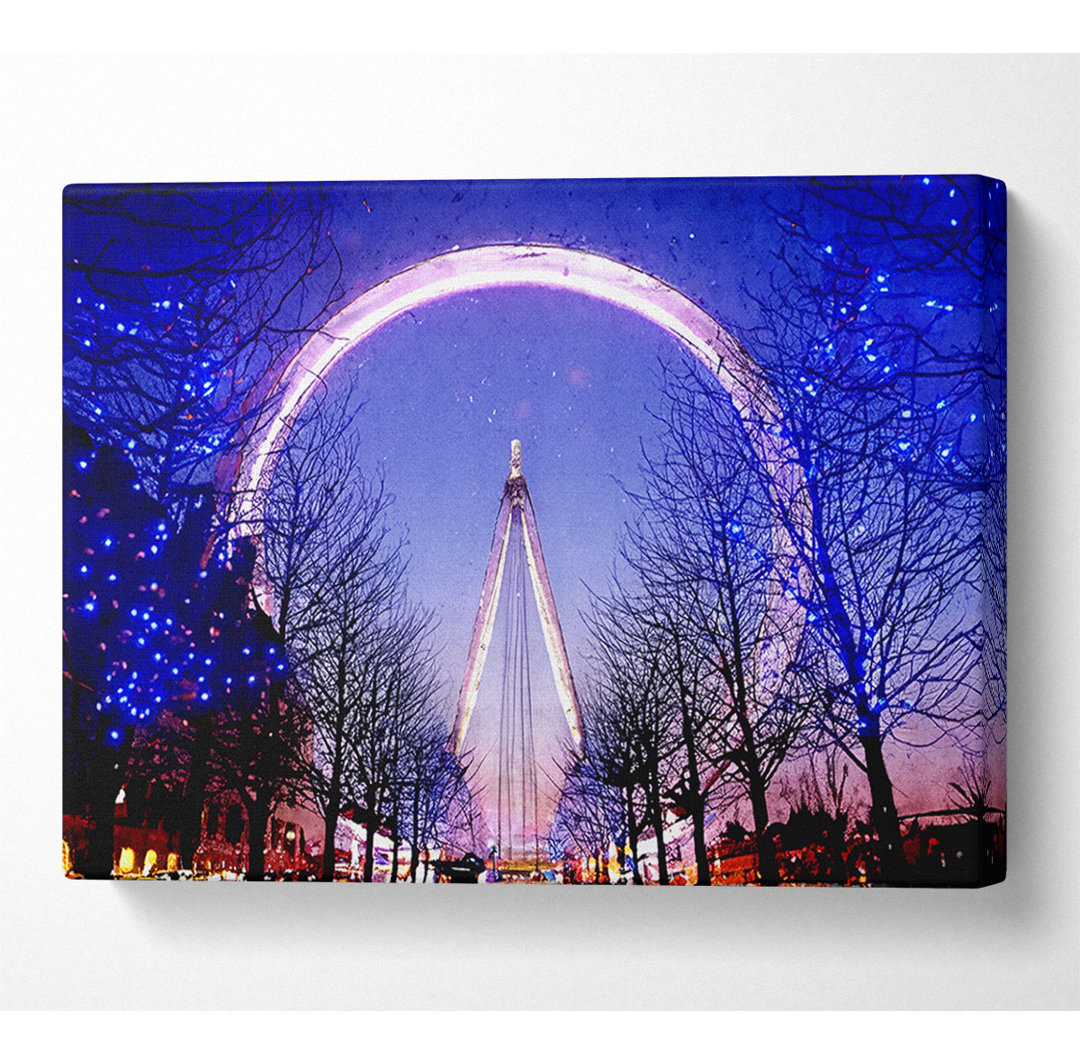 Das London Eye in der Abenddämmerung - Druck