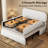 Lamb Wool-Like Fabric Platform Bed, Warm Upholstery Bed Frame For Bedroom-1874407115-1874407112