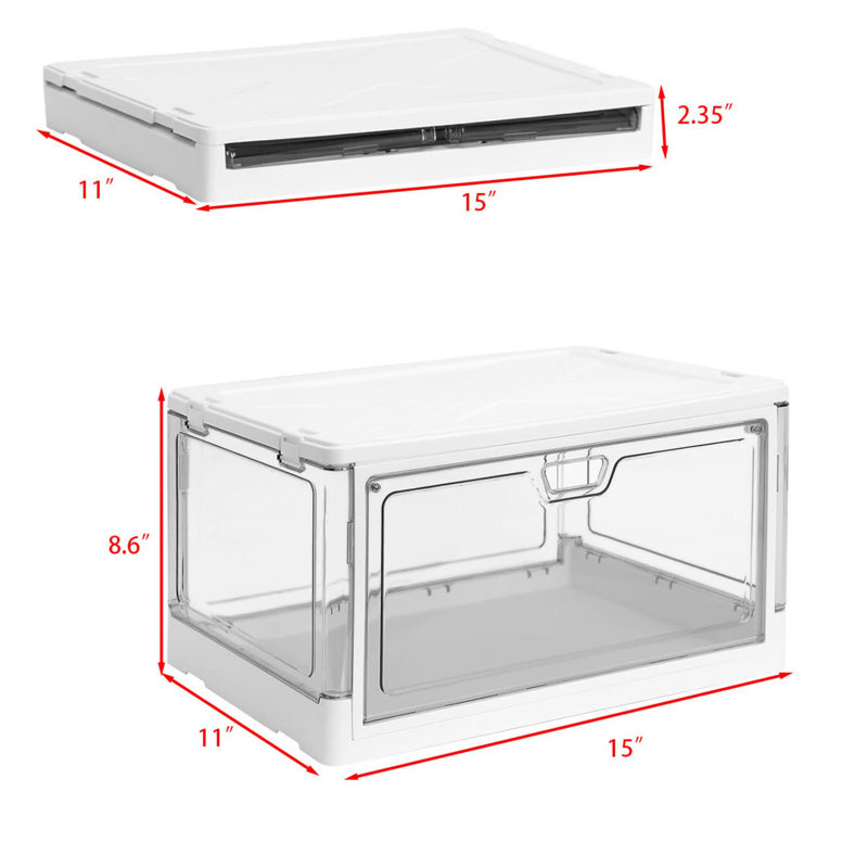 3-Pack Clear Stackable Storage Bins with Lids, White