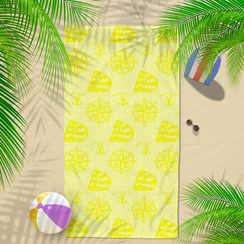 Aine Fun Embossed Beach Towel 75x150, Yellow