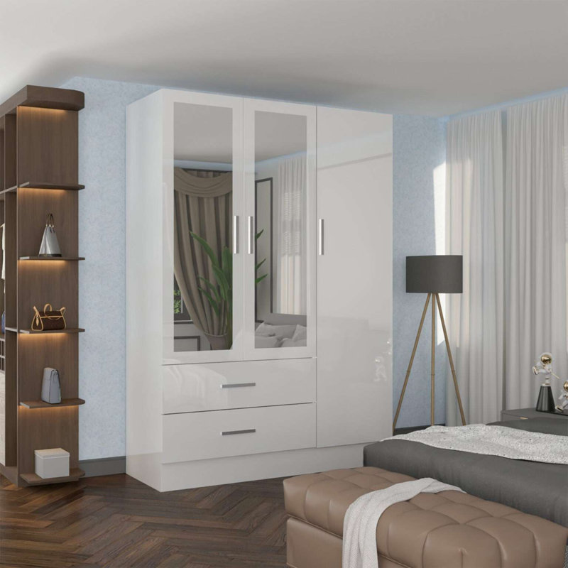 Manufactured Wood Wardrobe, White
