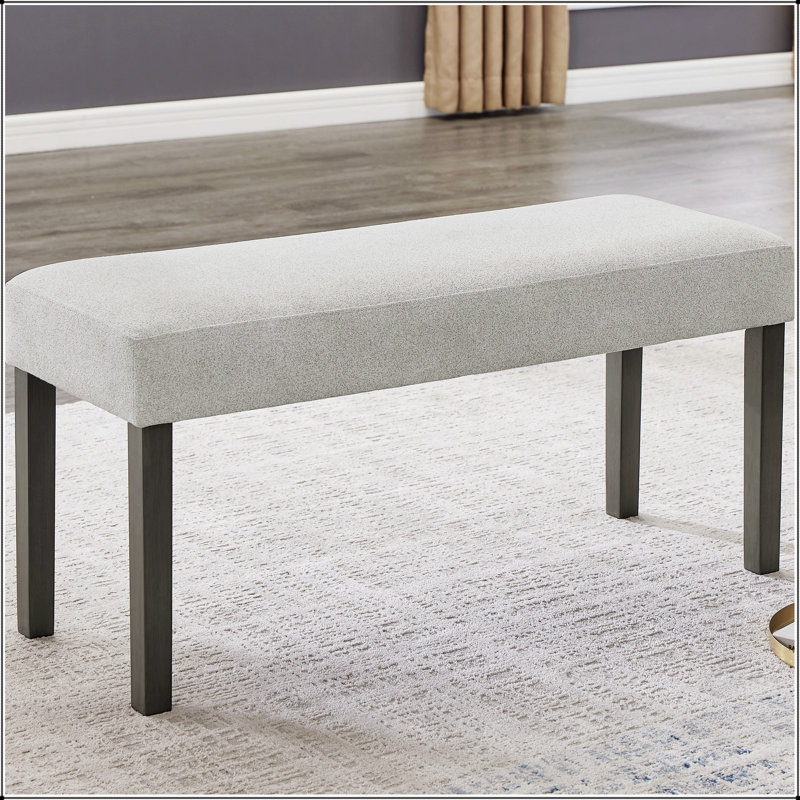 Luna Fabric Upholstered 40" Bench With Dark Gray Wood Frame – Modern Entryway & Bedroom Seating