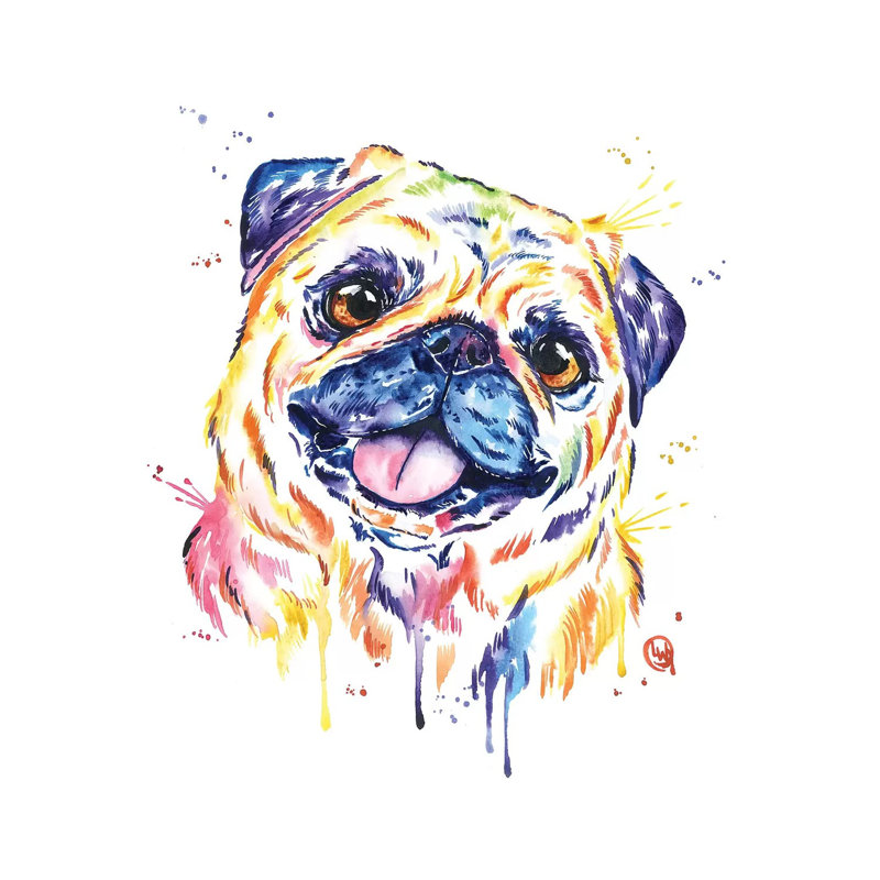 Fawn Pug 1 Piece Wrapped Canvas Painting, 66.04 cm H x 66.04 cm W