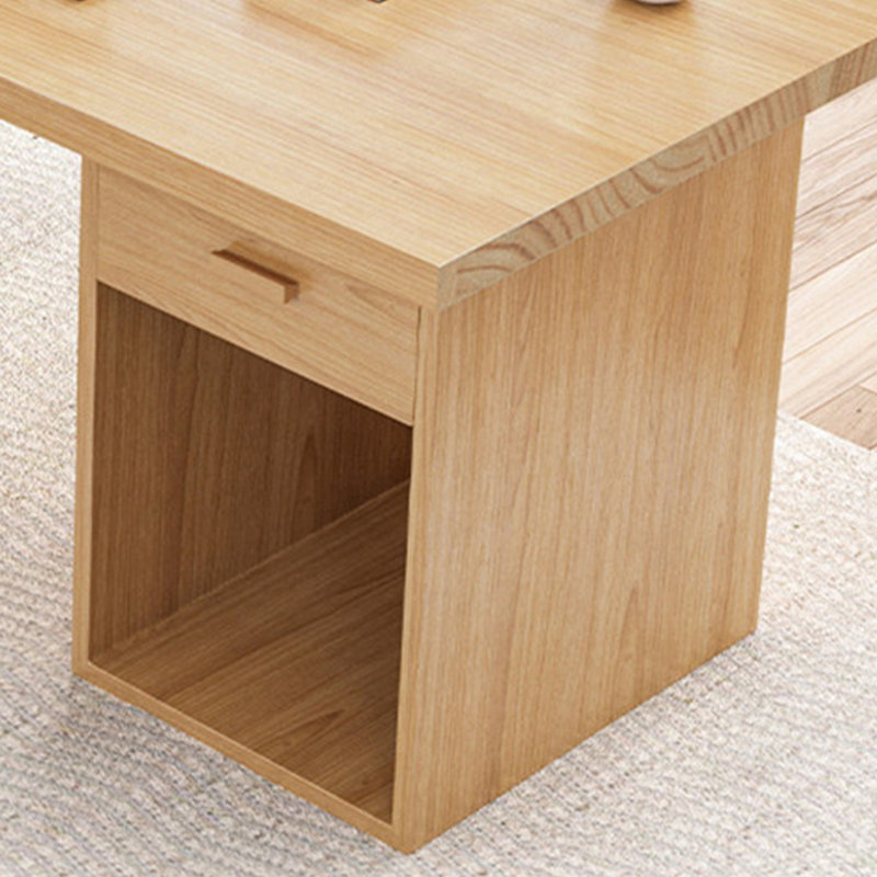Bureaux rectangulaires en bois massif avec 1 tiroir, Orienté à droite, H 29,53 po x l 78,74 po x P 31,5 po