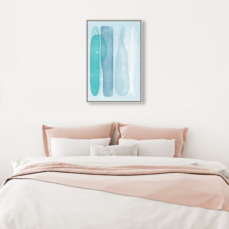 Glacier Fragments Canvas Abstract Print by Oliver Gal, Black Frame, 10 x 15, 25"H x 17"W, Silver Floater Frame