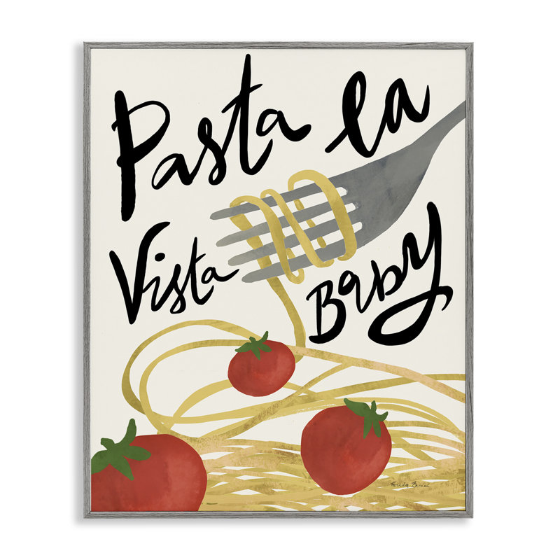 Pasta La Vista, estampe numérique encadrée par Farida Zaman, Estampe numérique Farmhouse, H 30 po x l 24 po