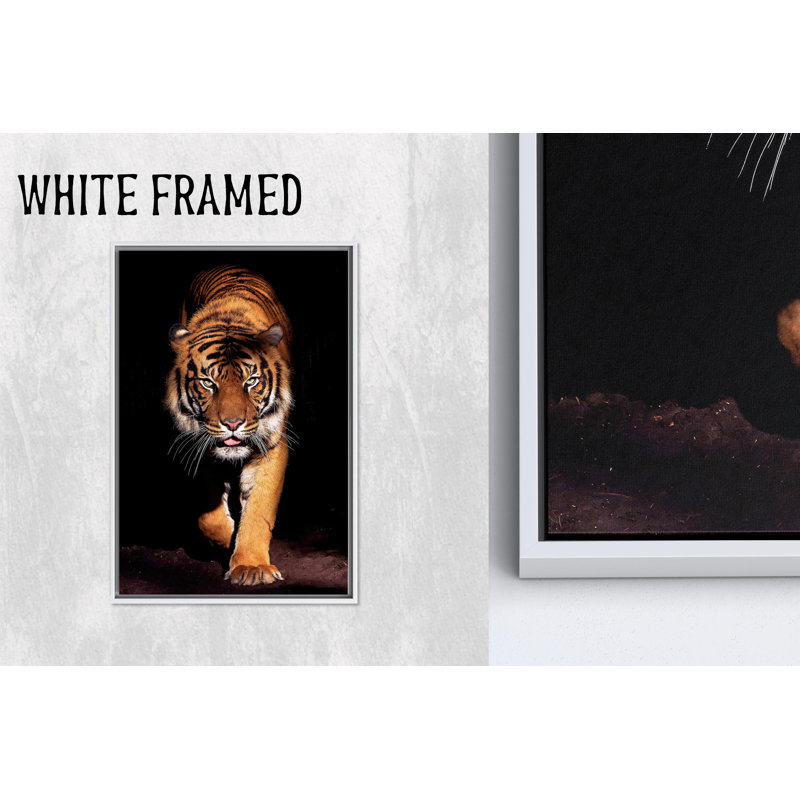 Wild Animal Decor: Art sur toile imprimé pour homme, cadeau de 1P, cadre blanc encadré, H : 31,6 x L : 23,7 pouces