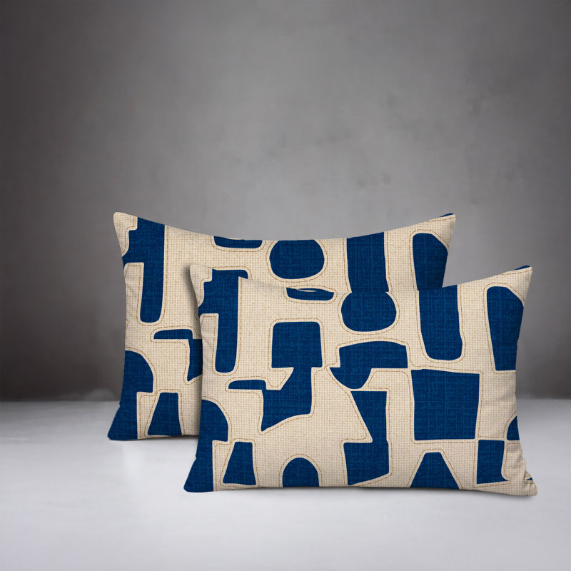 Coussin intérieur / extérieur réversible Jara, 25 x 18, Marine