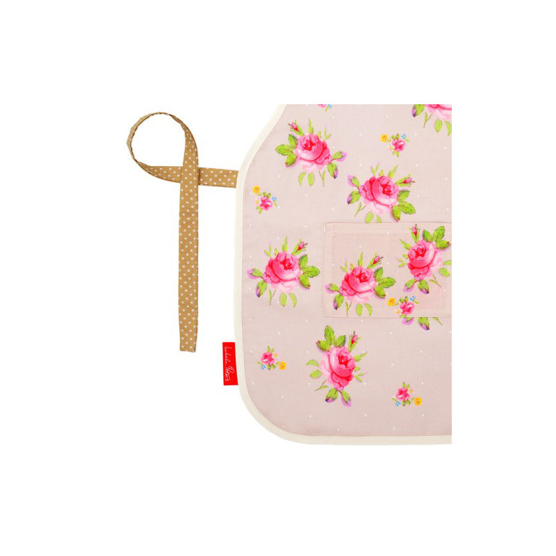 Rose Floral Childrens Apron, 2-5 Years, Taupe