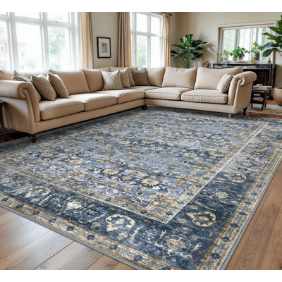 Area Rug Machine Washable Rug Oriental Indoor Rugs with Non-Slip Backing