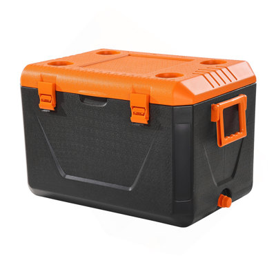 Glacière portative 63 pte avec glacière isotherme, capacité de 90 canettes avec porte-gobelet