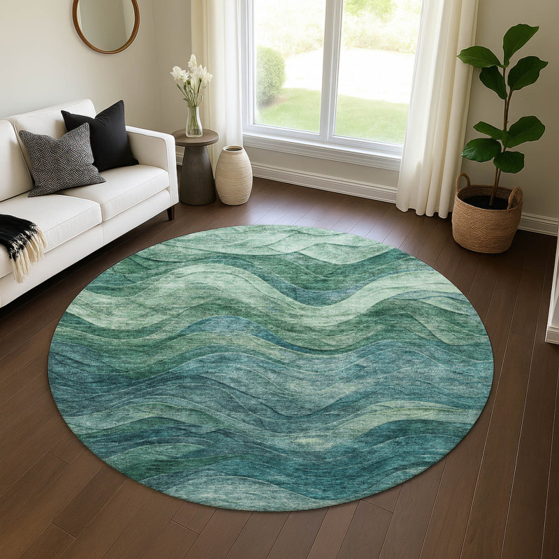 Tapis tourbillon de qualité supérieure lavable à la machine AMF1700, Rond 8 pi
