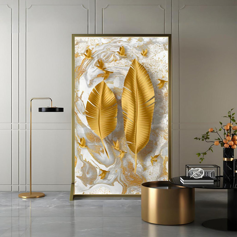 Cionni, Blanc / Doré, H 70,87 po x l 31,5 po x P 1,57 po