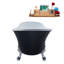Baignoire de trempage sur pieds 59 "avec drain, pattes et plateau en bambou 59" Streamline-76223191-66366514