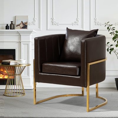 Fauteuil demi-tonneau en similicuir