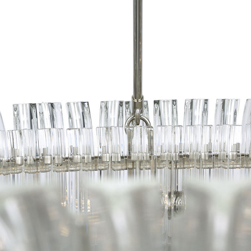 AERIN Rhine 36" Ring Chandelier with Crystal, Polished Nickel