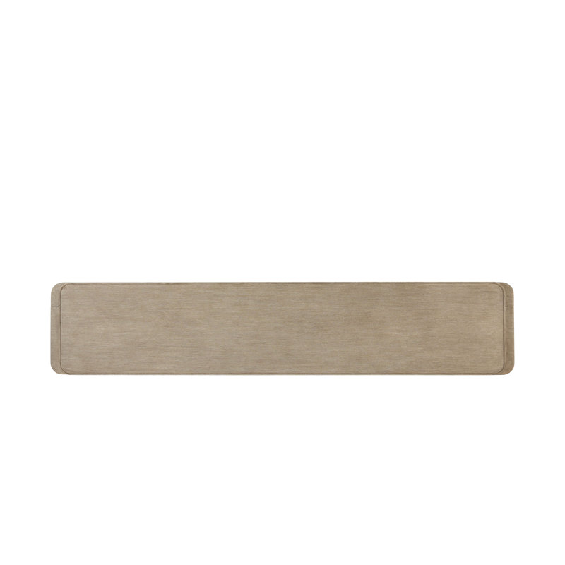 Repose Solid Wood and Glass TV Stand, Gray Oak