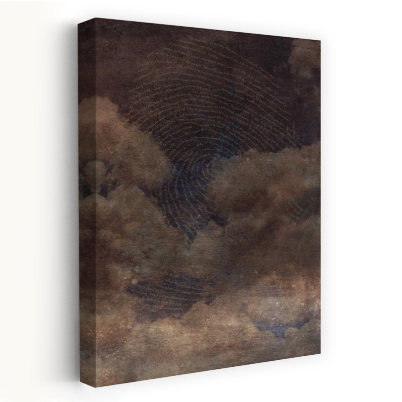 Signe dans le ciel brun abstrait coloré paysage mystique nature, art mural, H 48 po x l 32 po