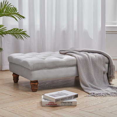 90 cm W Velvet Tufted Rectangle Ottoman