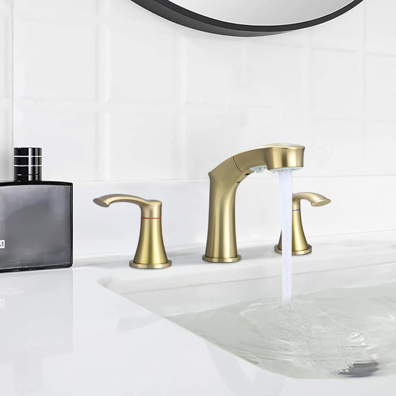 2-handle Bathroom Faucet, Brushed Gold