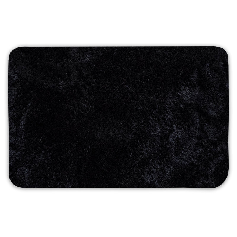 Herrmann Non-Slip Bath Rug, 20" W x 32" L, Black