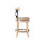 Chaise de comptoir pivotante Mia, dossier croisé en métal noir, brun chêne brun
