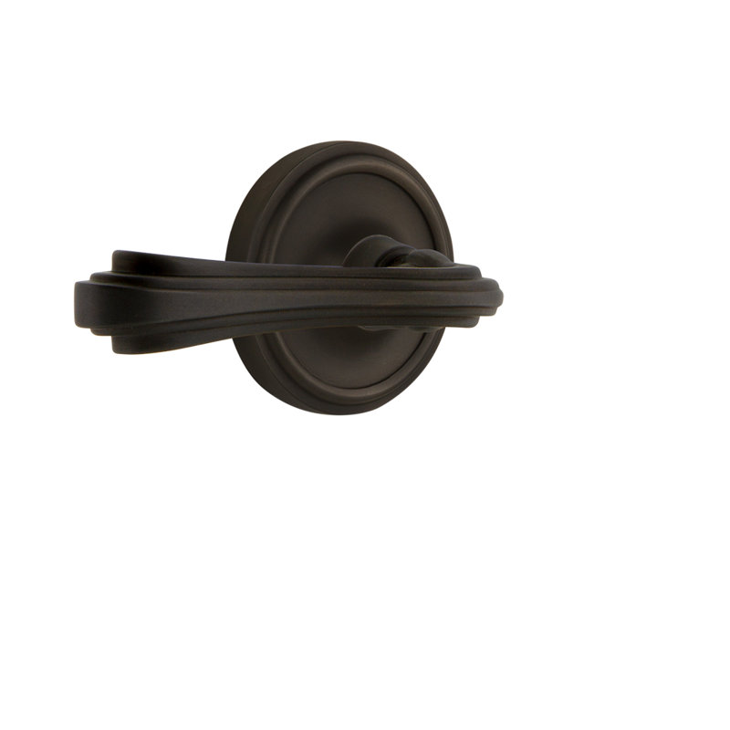 Rosace classique double avec levier fleur, Bronze frotté à l'huile