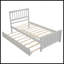Lit plateforme simple avec lit gigogne-338808068