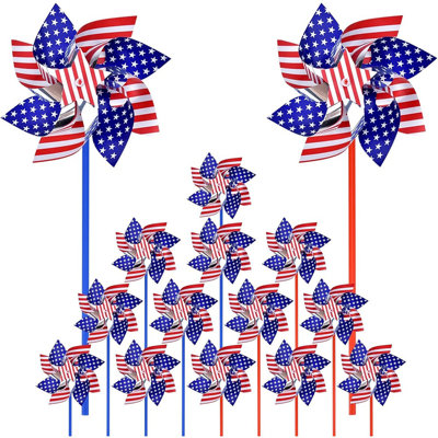 Memorial Day Decorations 4th Of July Decorations For Home Outdoor Patriotic Pinwheels,fourth Of July Decorations Patriotic Independence Day Party Supplies Favors,wind Spinner For Garden 16 Pcs