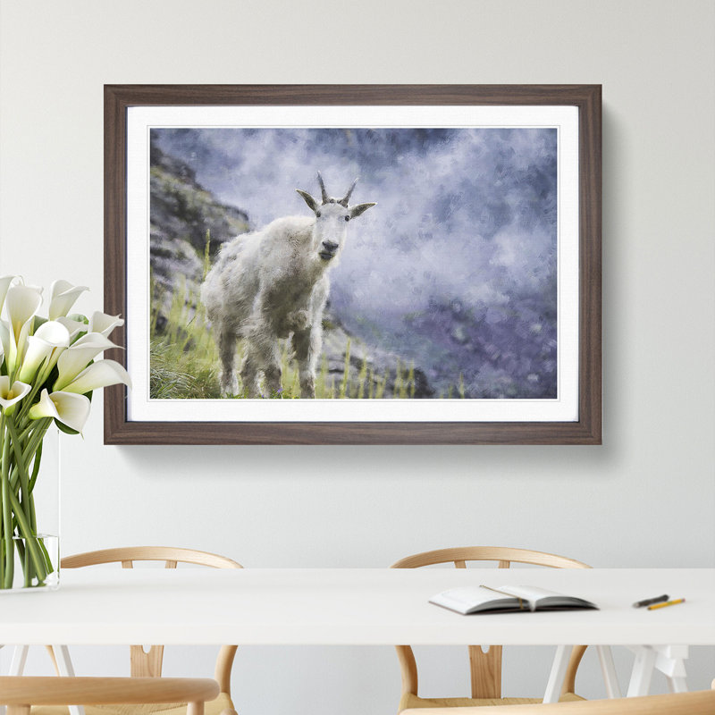 Mountain Goat Vol.2 - Framed Print, Walnut Framed, 48cm H x 65cm W x 2cm D