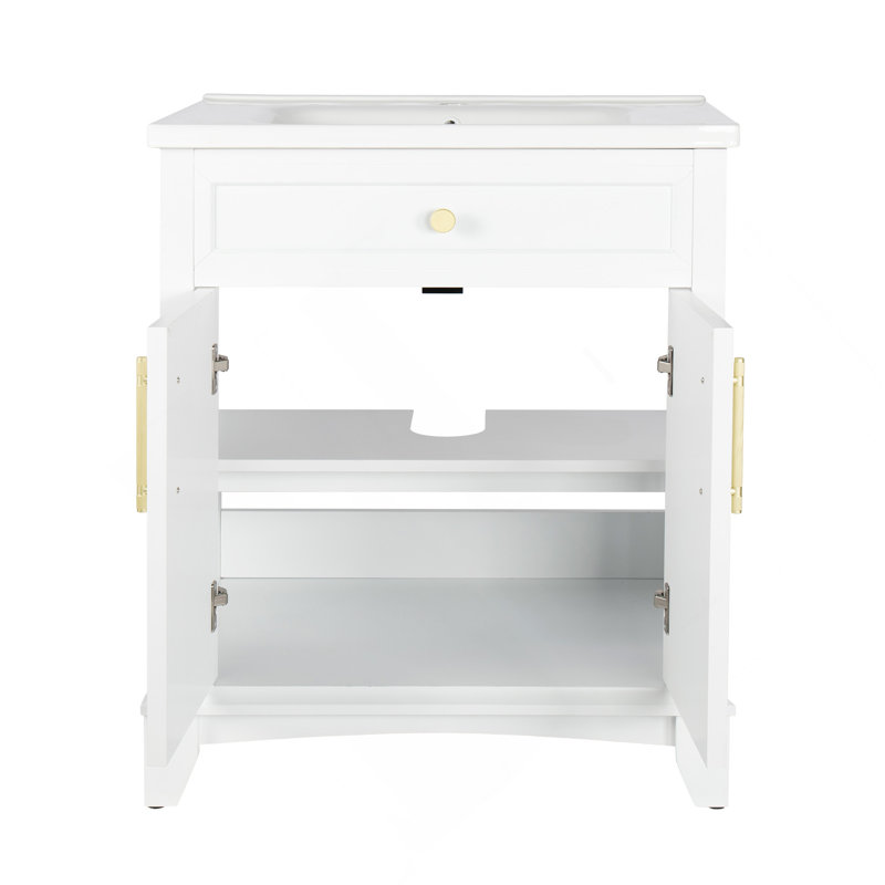 Armoire de salle de bain 27,8 po, seulement armoire, blanc
