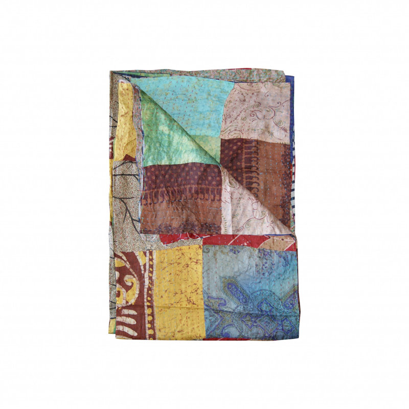 Kantha Quilted Throw Blanket