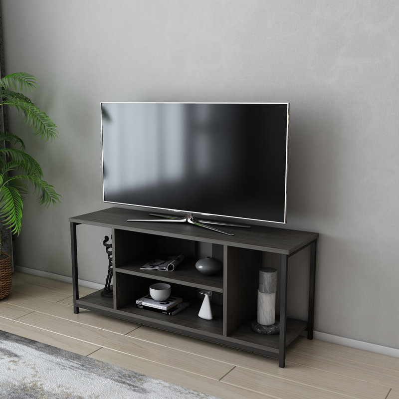 Rina TV Stand for TVs up to 50", Black/Dark Oak