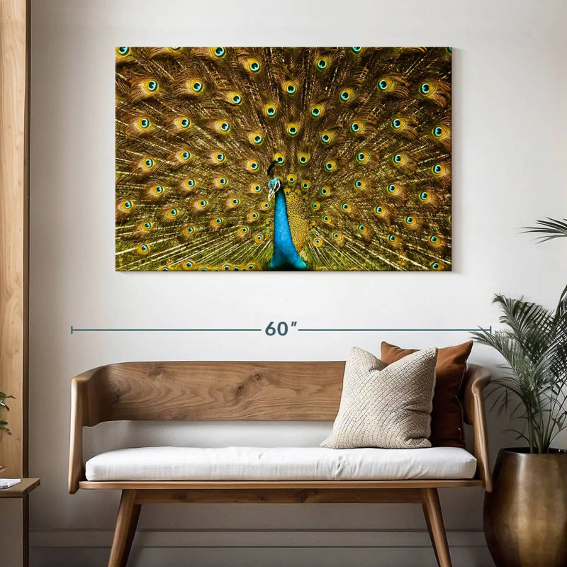 Crowle Feathered Peacock, 32" H x 48" W
