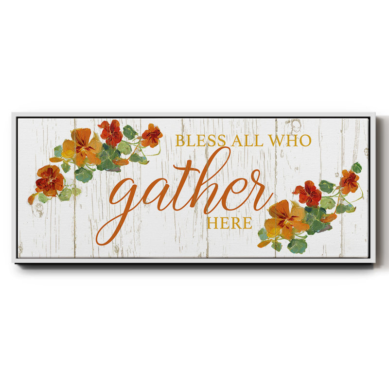 «Gather Here», toile encadrée, H 12 po x l 30 po