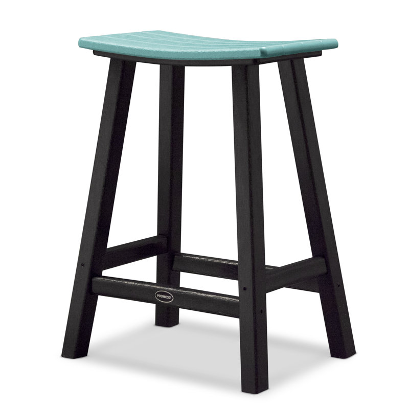 Tabouret de comptoir POLYWOOD Contempo 24 po, Noir, Aruba
