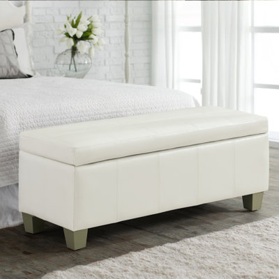 Banc de rangement rembourré en similicuir de 51 po de largeur
