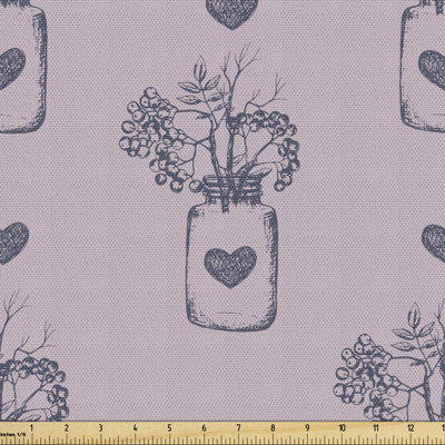 Obregon Rowan Berries in a Jar Heart Fabric