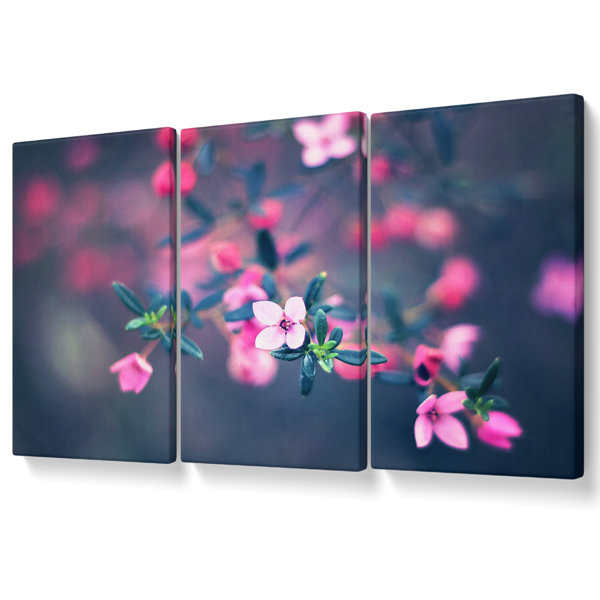 Ebern Designs Four Petals - 3 Piece Wrapped Canvas Print | Wayfair.co.uk