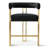 25" Luxurious Faux Leather Gold Tripod Base Arm Counter Stool