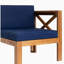 Ensemble de conversation modulaire en bois pour terrasse 5 pièces avec coussins, finition naturelle et coussins bleus Topmax-1087846506