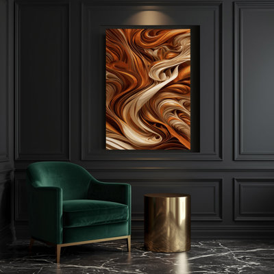 Digital Abstraction 6 Brown Canvas Wall Art
