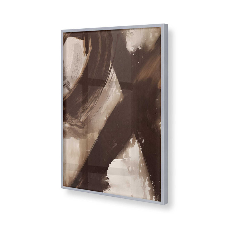 Tourbillon abstrait de Sienne II, H 25,25 po x l 19,25 po, Cadre simple en chrome poli poli