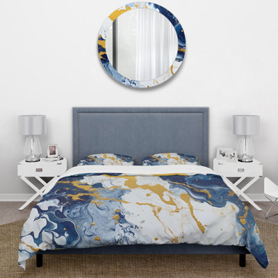 Ensemble de housse de couette Blue and Gold Luxury